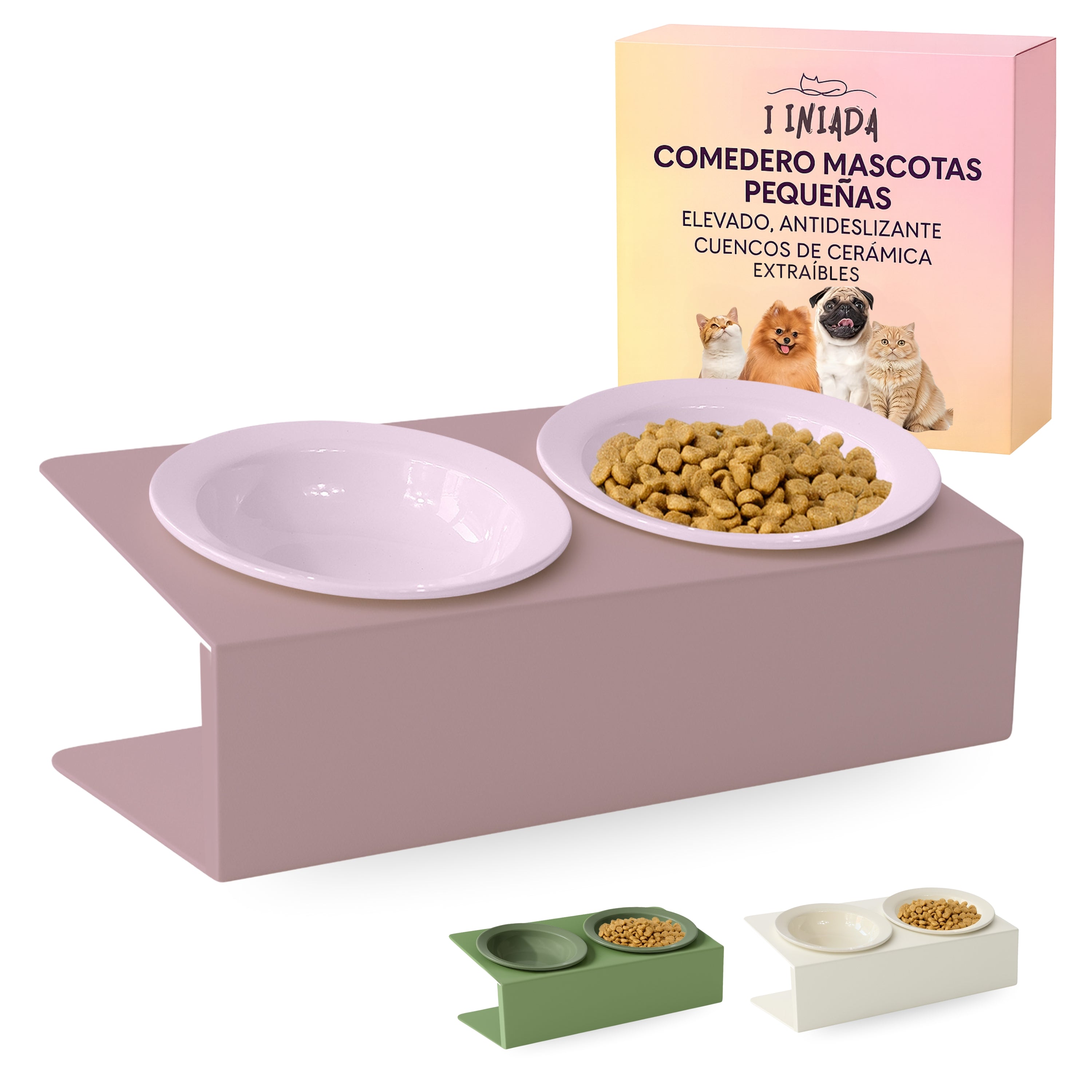 Comedero Gato/ Perro elevado Lila